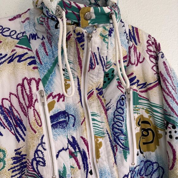 Vintage S Oliver Sport Jacket Large Retro Abstract Anorak Ski Snowboard 90s - Picture 8 of 13